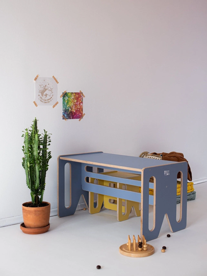 Montessori Cube Table/Bench | Table Kids Plywood Or Toddler Bench Furniture Safe