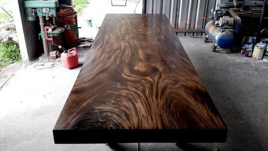 Rare Dining/Conference Table 120" L X 36" W 30.5" H(Straight EdgeGrade Aaa Reclaimed Acacia Wood Solid Slab Custom Made Dark Walnut Stain