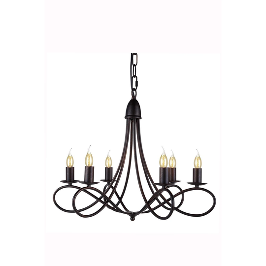 Lyndon 6 light Dark Bronze Pendant - One Size
