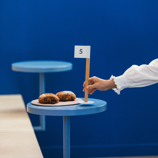 Wooden Table Number Flags - Wedding Signs Cafe Numbers Restaurant Supplies Wood Modern Minimalist Decor White