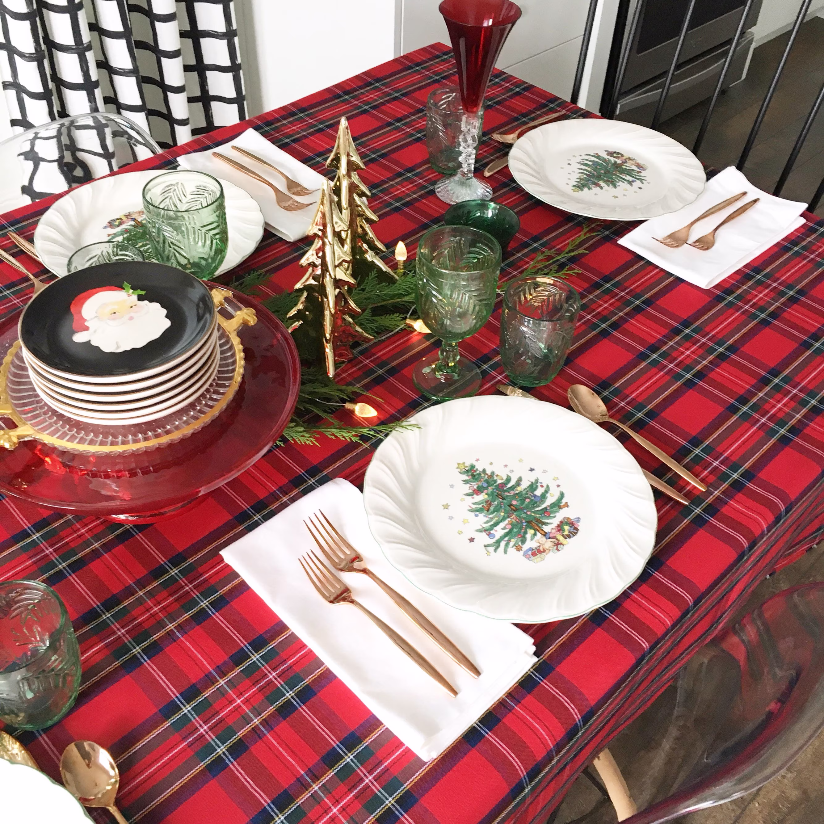 Red Christmas Tablecloth | Table Cloth, Royal Stewart Plaid, Tartan, Thanksgiving, Christmas, Extra Long Tablecloth, Custom Sizes