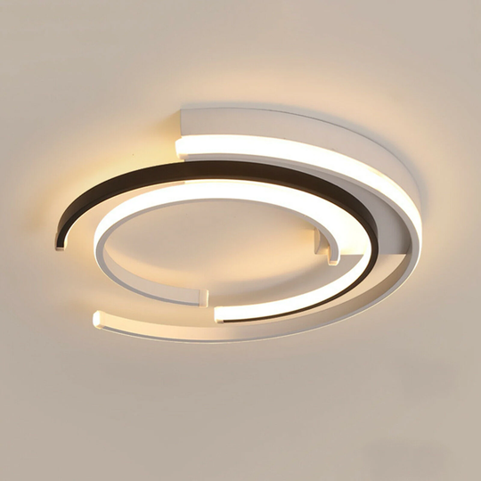 Modern Round Acrylic Black Flush Mount LED Ceiling Light