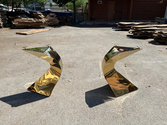 Custom Stainless Steel Shiny Gold Table Legs, Metal Modern Dining Legs Order For Kristy P