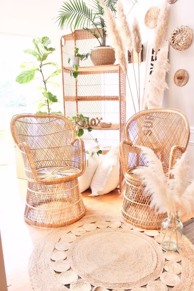 His & Hers Peacock Barrel Chair Set || Rare Find