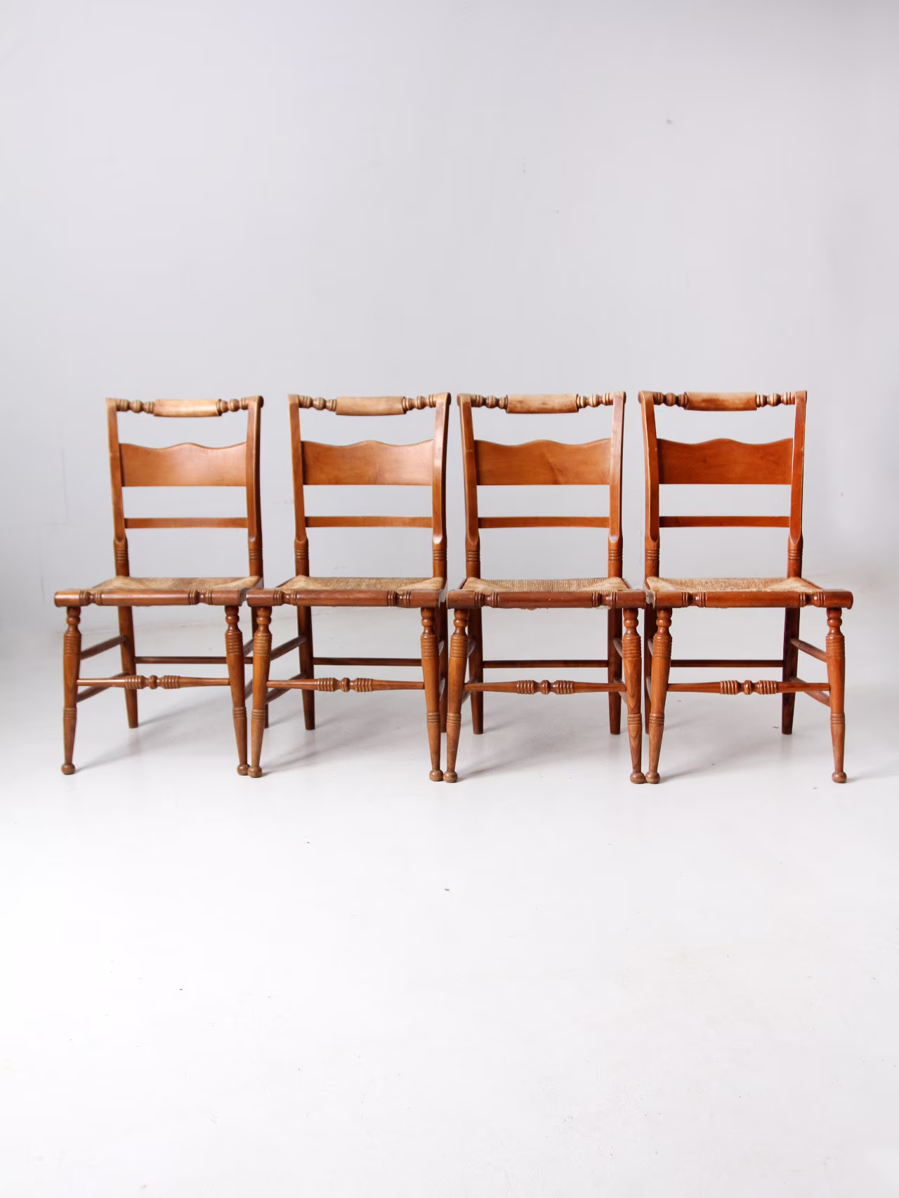 Vintage Tell City Rush Seat Chairs Set Of 4