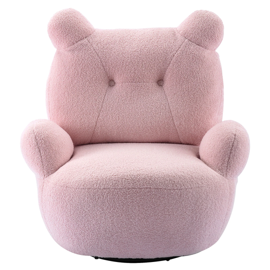 Swivel Accent Chair, Teddy Short Plush Particle Velvet Armchair Barrel Chair