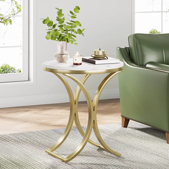 Side Table Small C End Table Modern Round Coffee Table