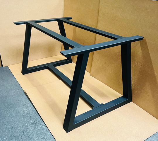 Trapezoid Style Table Base, Set Of 2 Legs & 3 Cross Braces