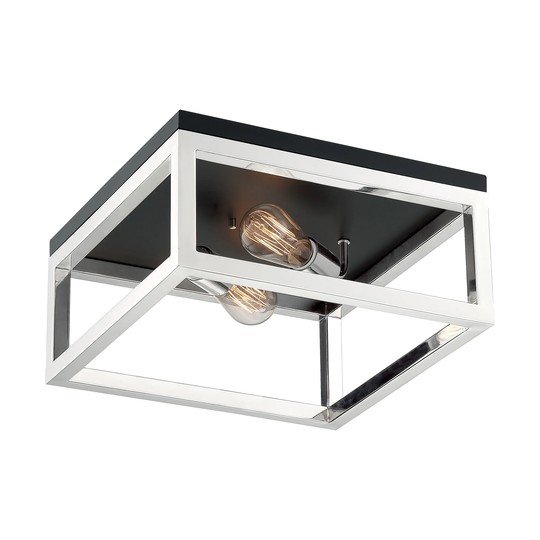 Cakewalk 2-Light Flush Mount with Polished Nickel Finish