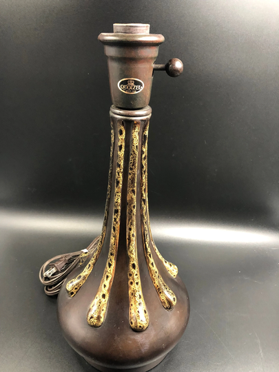 Brown Drip Table Lamp, Ceramic By Quoizel, 15.5" Tall