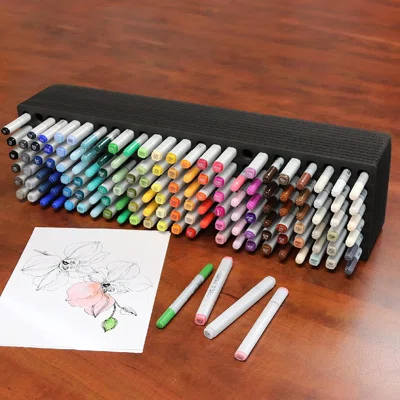 Art Marker Storage Tray Organizer Pen Pencil Brush Storage Design Stand Supply Horizontal Storage Non-Scratch Non-Rattle Washable Compatible With Copi