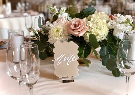Acrylic Table Numbers | Wedding Painted Modern Signs