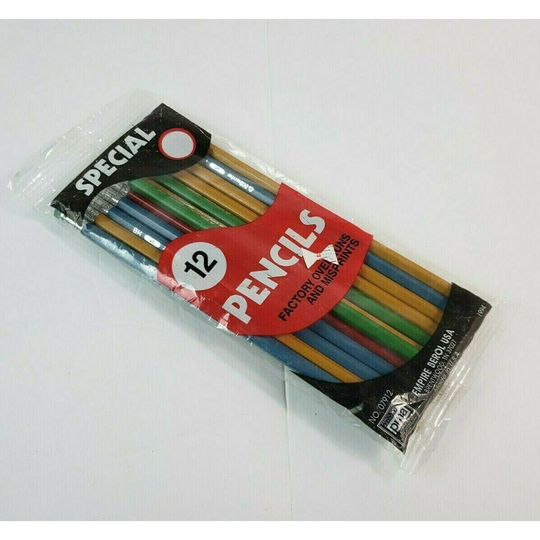 Vintage Empire Berol Wood Lead Pencils with Eraser Nos Sealed USA Made 12 Pack