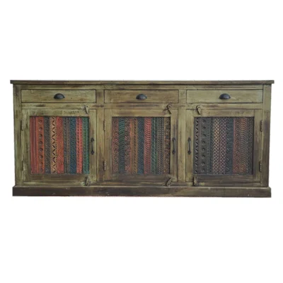 42" Wide 3 Drawer Solid Wood Sideboard