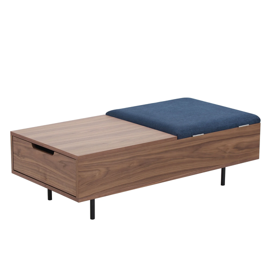 Coffee Table,Wood and Metal Center Table with storage for Living Room