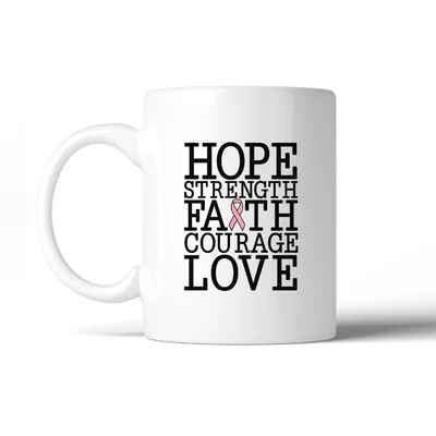 Albertyne Hope Strength Faith Courage Love Breast Cancer Coffee Mug