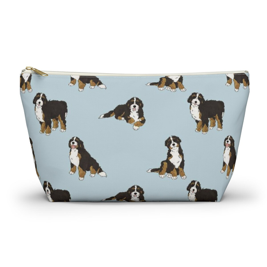 Bernedoodle Pouch, Pencil Case, Dog Custom Teacher Bridesmaid Cosmetic Bag, Doodle Mom Zipper Makeup Accessory Pouch