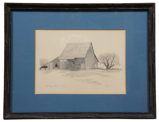 Merrill Gogan Pencil Signed Barn Farmhouse Lithograph Print Spring Fever 17"
