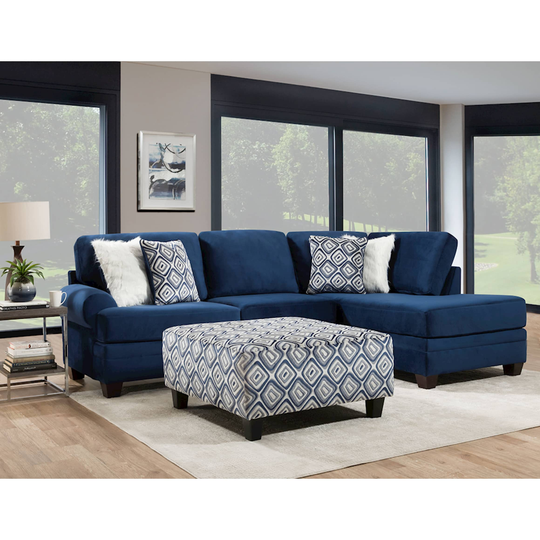 Roundhill Furniture Natara Contemporary L-shape Sectional Sofa with Ottoman