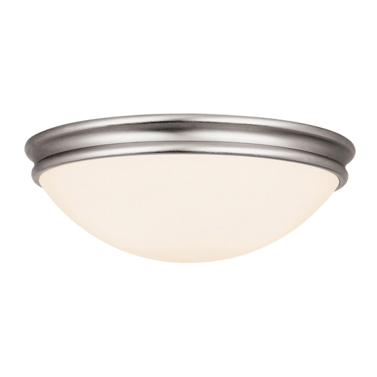 Atom 1-light Brushed Steel Flush Mount