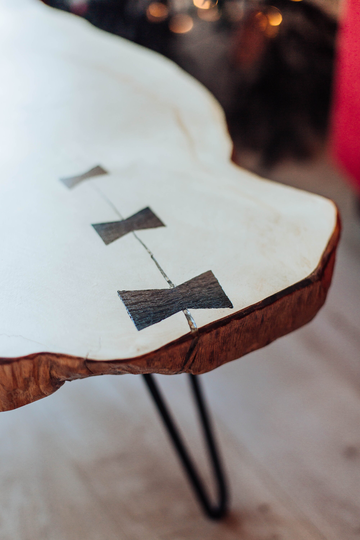 Rustic Coffee Table, Live Edge Table For Coffee, Modern Handcrafted Hairpin Legs End Side Tables
