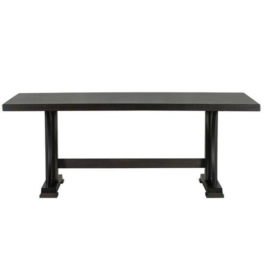 Retro Style Dining Table, Wood Rectangular Table, Seats up to 8
