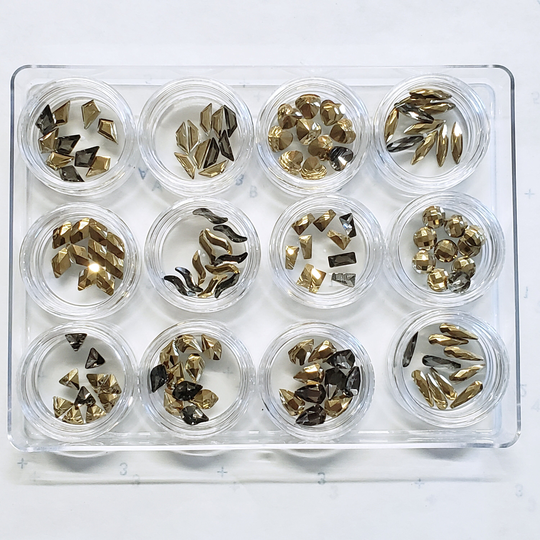 Gold 120 Pcs Nail Art Rhinestone Shapes Kit - Bling Box