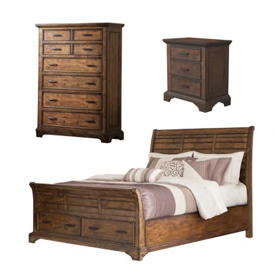 Clydesdale Vintage Bourbon 3-Piece Bedroom Set with Chest