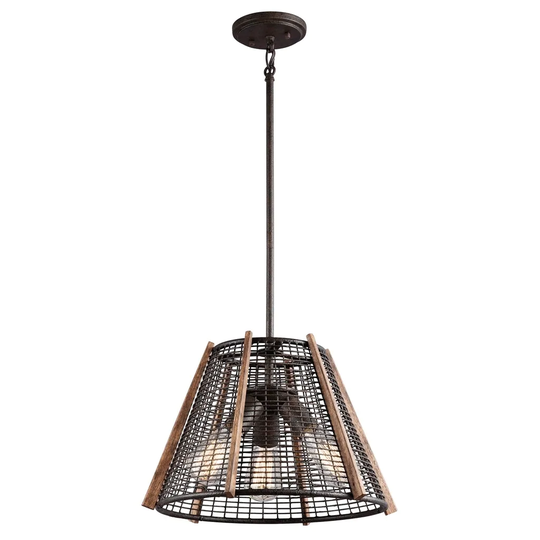 Kichler Lighting Calleis Collection 3-light Rust Pendant/Semi Flush Mount