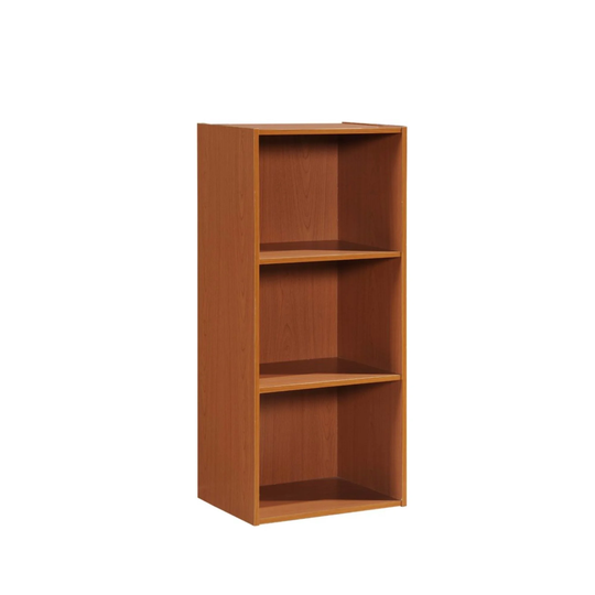 35.5" Cherry Red Contemporary 3 Shelves Rectangular Bookcase