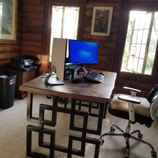 Dining Table, Live Edge Walnut Slab, Custom Living Room Furniture, Kitchen Farmhouse Office Table