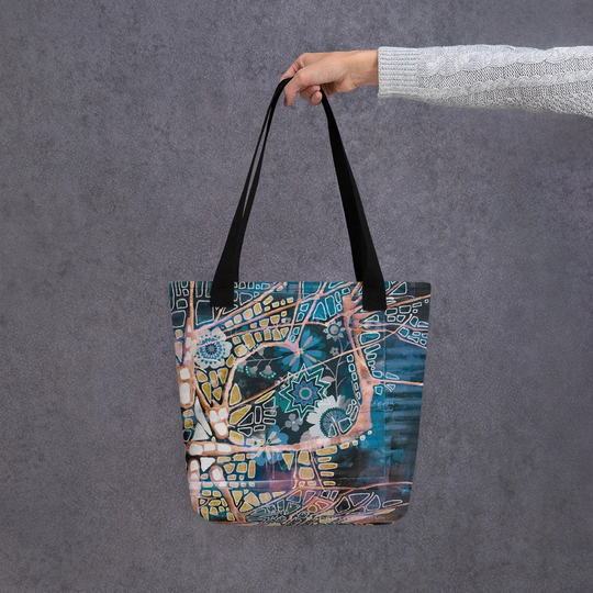 Tote Bag - Floral Midnight; Recycled Art Collage
