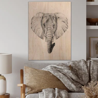 Pencil Elephant Sketch In Black And White Pencil Elephant Sketch In Black And White - Drawing Print on