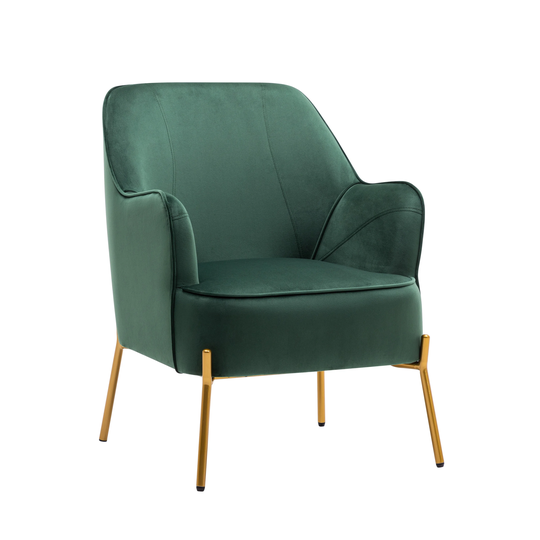 Porthos Home Kori Accent Chair, Velvet Upholstery, Gold Chrome Legs