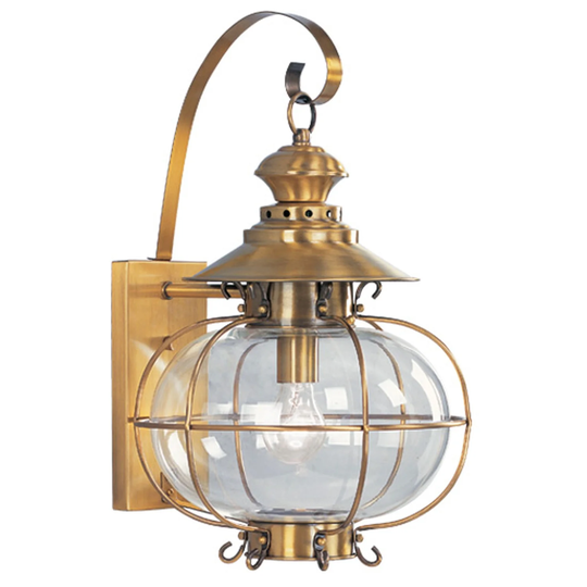 Giuseppe Lighting One Light Outdoor Wall Lantern Harbor Flemish Bra - Exact Size