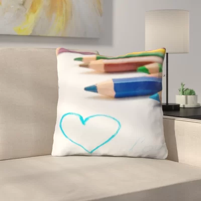 Wigginton Art and Craft Colored Pencil on a Paper Throw Pillow