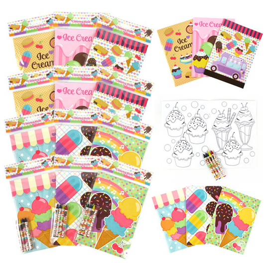 Ice Cream Coloring Books With Crayons Party Favors