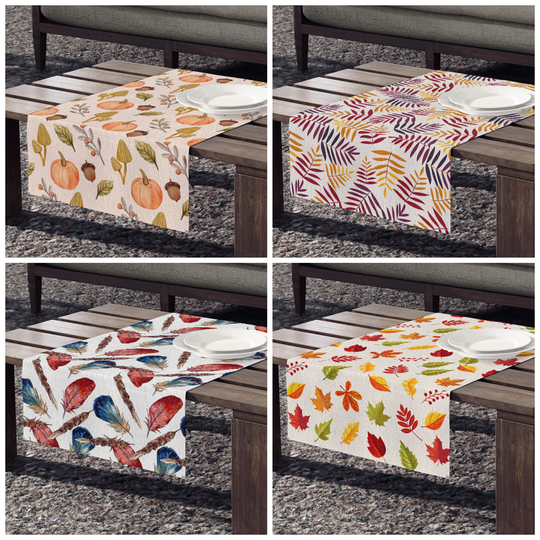 Fall Table Runner|Autumn Runner|Fall Cloth|Outdoor Leaf Runner|Dry Leaves Centerpiece