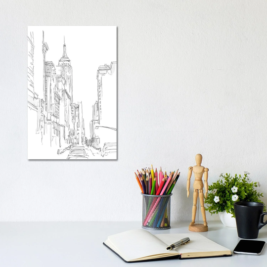 iCanvas "Pencil Cityscape Study III" by Ethan Harper Canvas Print