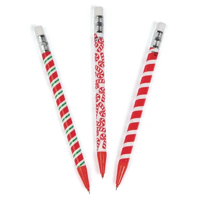24 Piece Candy Cane Mechanical Pencils Party Favors Set