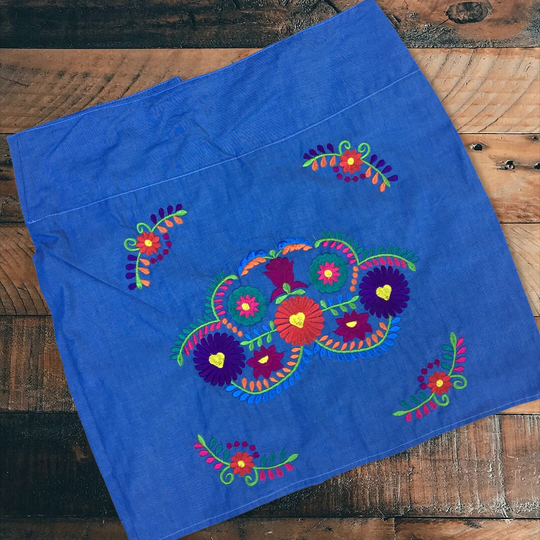 Handmade Mexican Embroidered Skirt - Short Floral Pencil