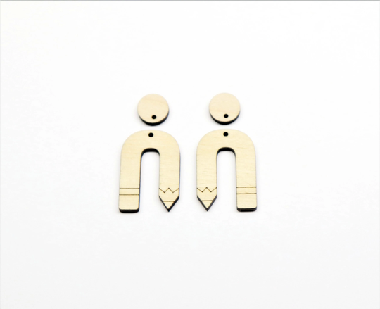 Pencil Wood Blanks, Cutouts, Earring Blanks