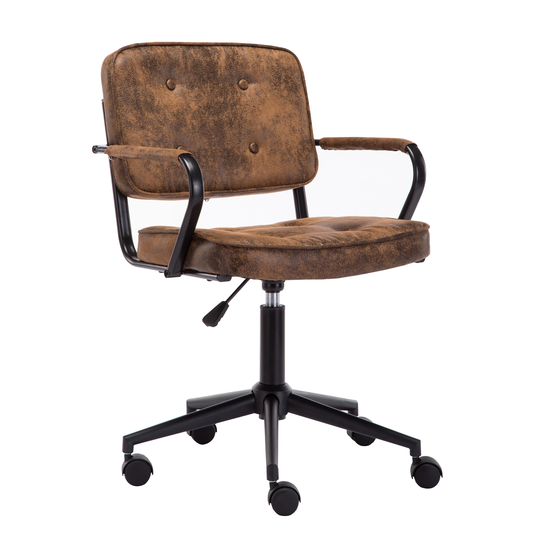 Porthos Home Itzel Office Task Chair, Button Tufted Suede Upholstery