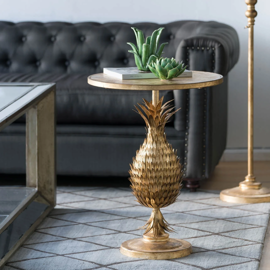 A&B Home Gold Pineapple Side Table