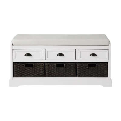 Wood Drawer Storage Bench