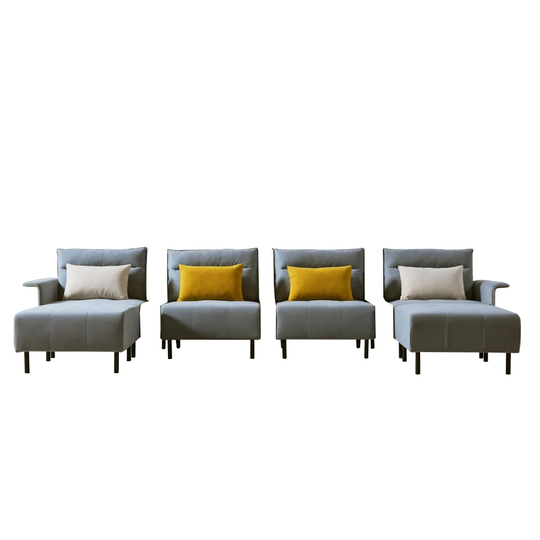 Mid-Century Sectional Sofa with Ottoman