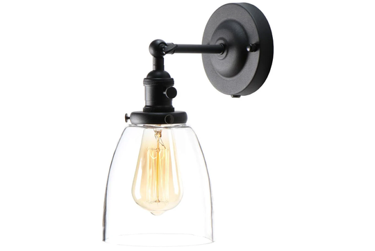 Glass Wall Sconce, Light, Industrial Lamp, Farmhouse Mounted, Over Mirror Vanity Mounted