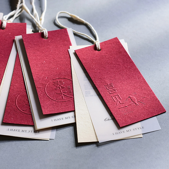 500 Custom Wine Red Clothing Hang Tags Emboss Geschenkanhnger Paper Swingtags Simple Composed Burgundy Swing