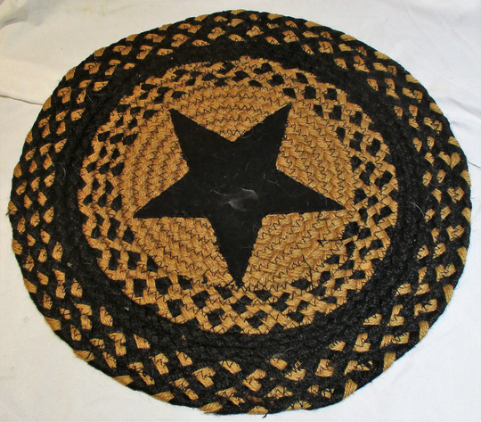 Vintage Hooked Chair Pad Or Small Round Rug, Hand Made, Country Decor Wall Hanging