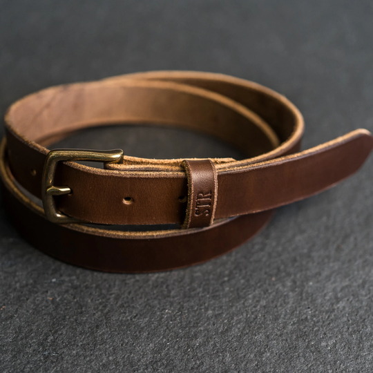 Personalized Leather Belt | 1" For Women & Men Anniversary Valentine's Day Apparel Him Or Her |Brown Black